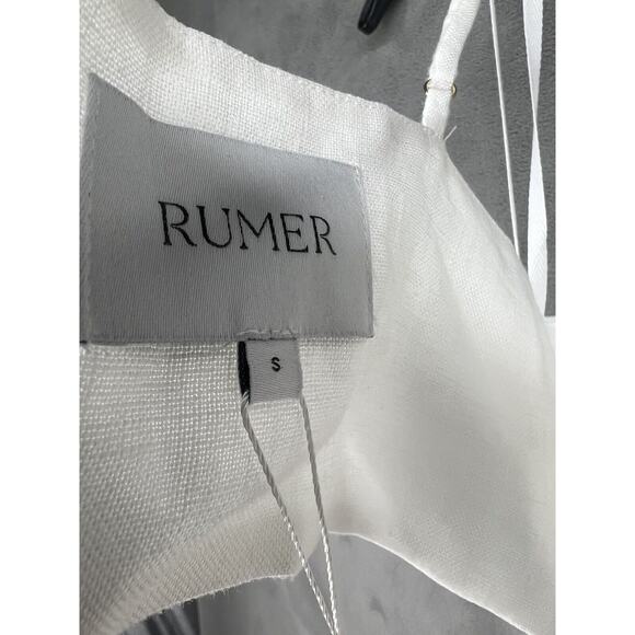 Rumer Avalon Ring Dress Size Small 100% Linen White Cutout - Picture 10 of 12